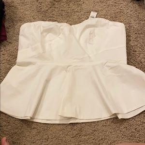 NWT Supportive White Strapless Blouse